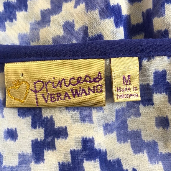 Western‎ Desert Revival Print Sheer Top Blue Princess Vera Wang M - Picture 4 of 7